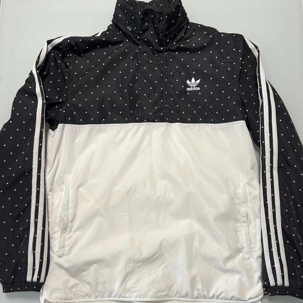 Adidas x Pharrell Williams Human Race Woven Anorak Hoodie Size Medium Black Whit